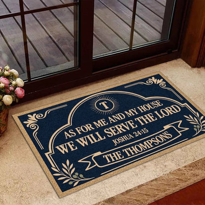 Personalized Standard Doormat with Bible Verse and Family Design, Unique Housewarming Gift