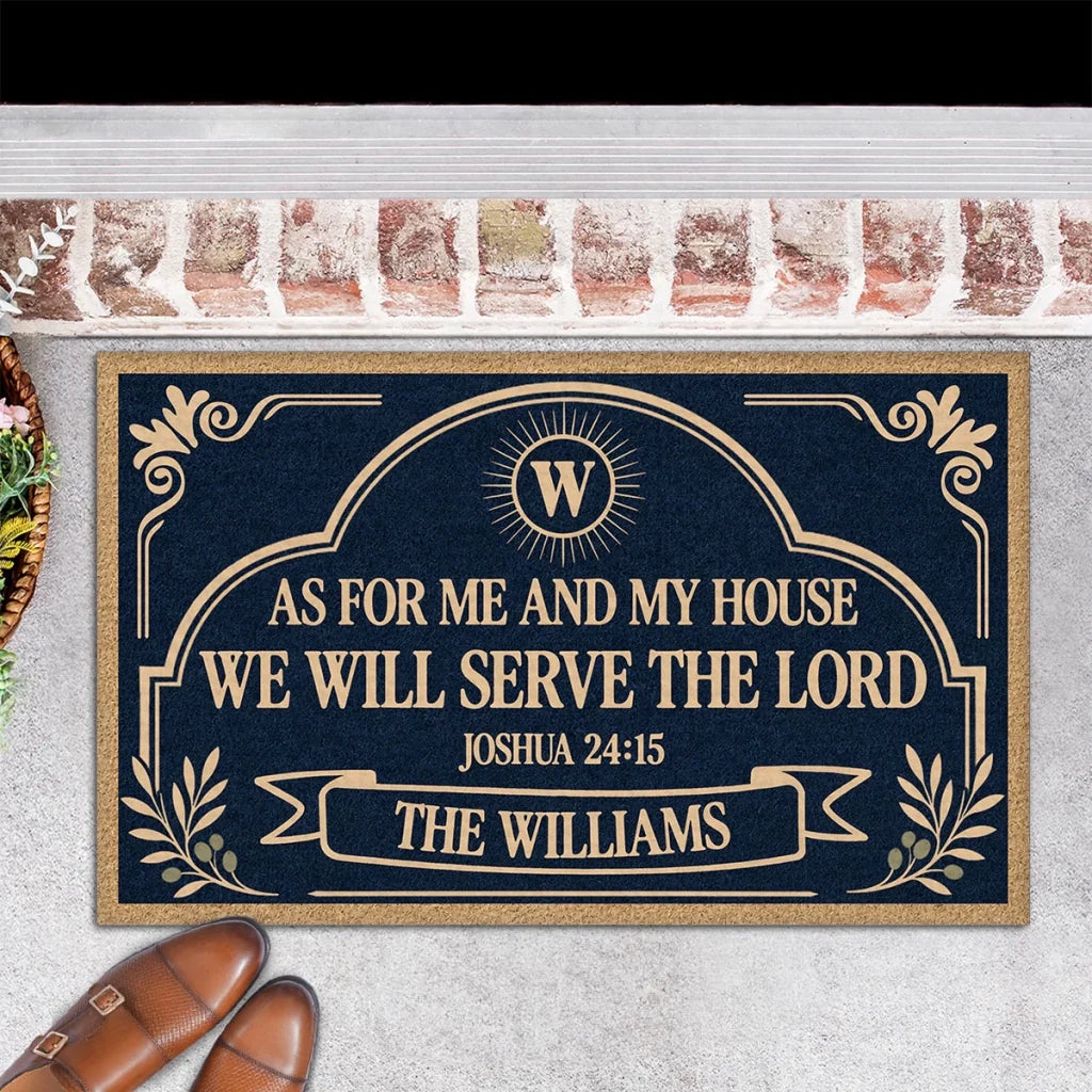 Personalized Standard Doormat with Bible Verse and Family Design, Unique Housewarming Gift