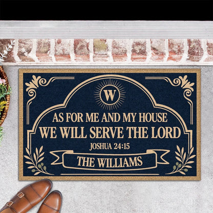 Personalized Standard Doormat with Bible Verse and Family Design, Unique Housewarming Gift