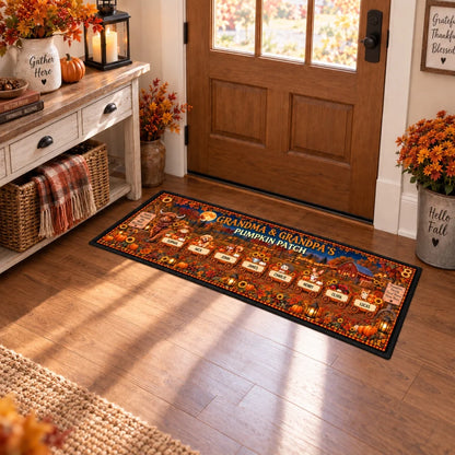 Grandma & Grandpa's Pumpkin Patch Premium Doormat, Personalized Autumn Keepsake, Creative Gift for Grandparents