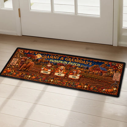 Grandma & Grandpa's Pumpkin Patch Premium Doormat, Personalized Autumn Keepsake, Creative Gift for Grandparents