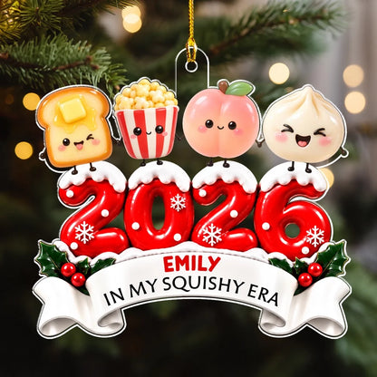 Personalized Acrylic Ornament, Colorful Squishy Characters Holding Hands, Unique Christmas Gift for Kids