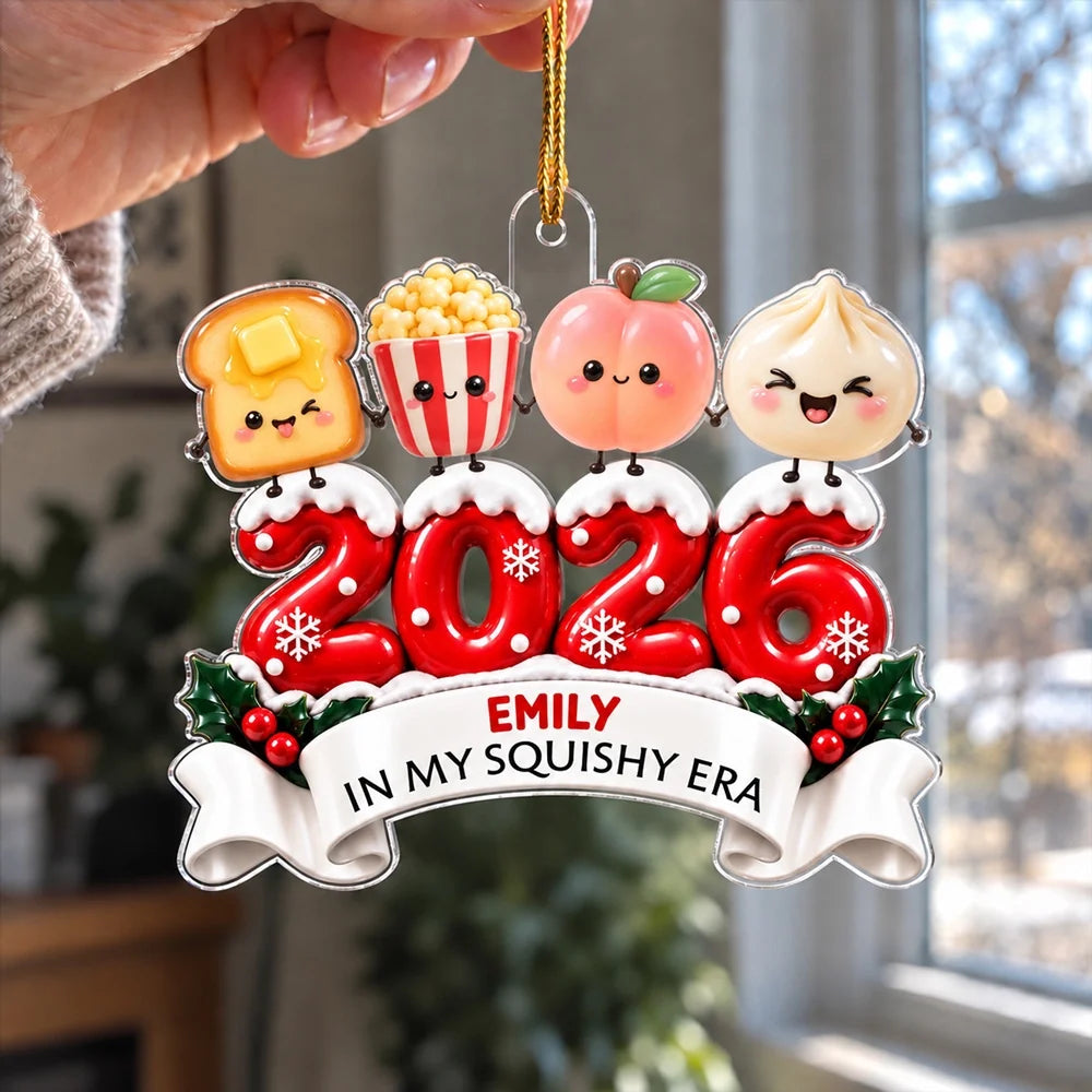 Personalized Acrylic Ornament, Colorful Squishy Characters Holding Hands, Unique Christmas Gift for Kids