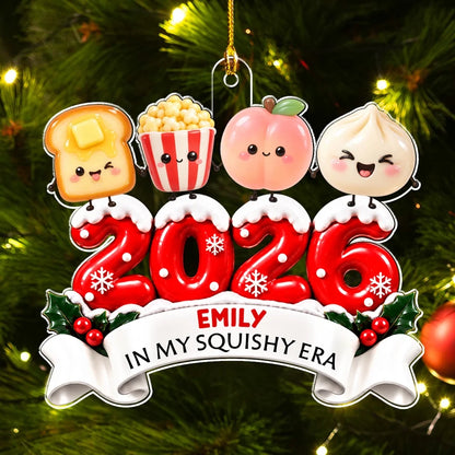 Personalized Acrylic Ornament, Colorful Squishy Characters Holding Hands, Unique Christmas Gift for Kids