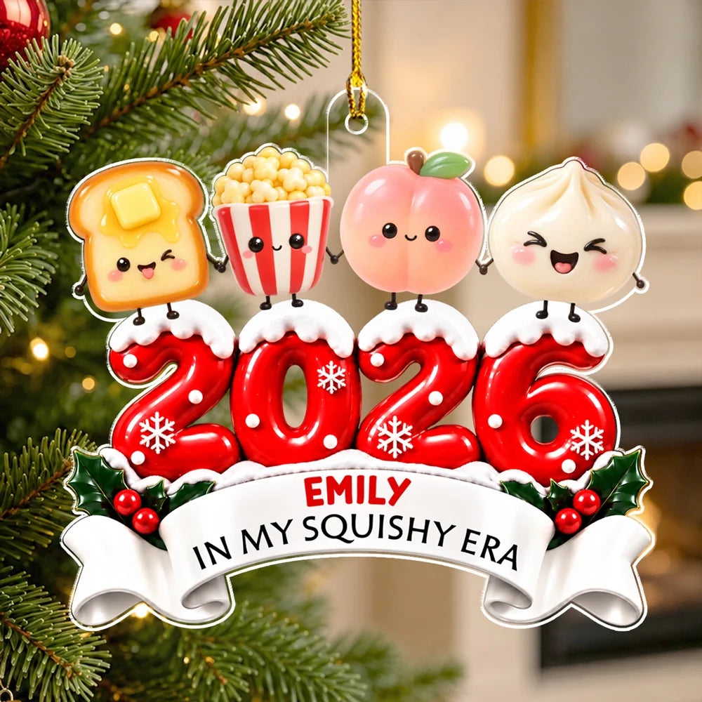 Personalized Acrylic Ornament, Colorful Squishy Characters Holding Hands, Unique Christmas Gift for Kids