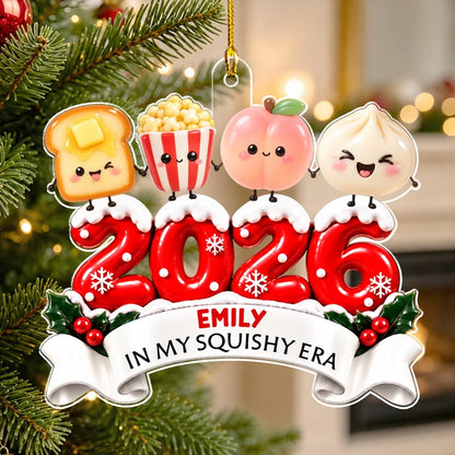 Personalized Acrylic Ornament, Colorful Squishy Characters Holding Hands, Unique Christmas Gift for Kids