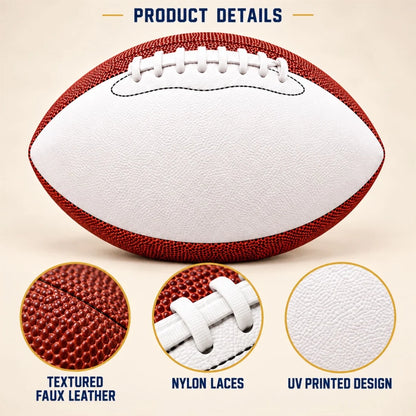 Personalized Leather Football with Player Art, Unique Motivational Keepsake Gift for Grandson