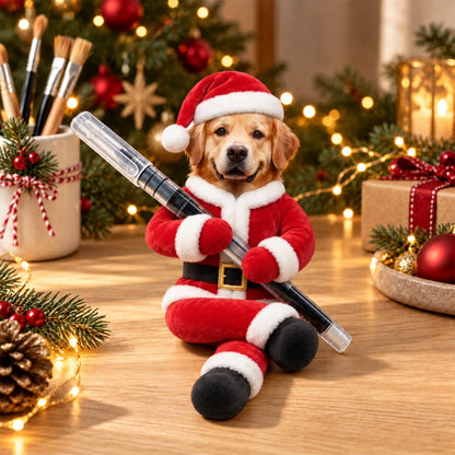 Personalized Photo Squishy Plush Doll, Posed Christmas Dog in Festive Costume, Unique Gift for Dog Lovers