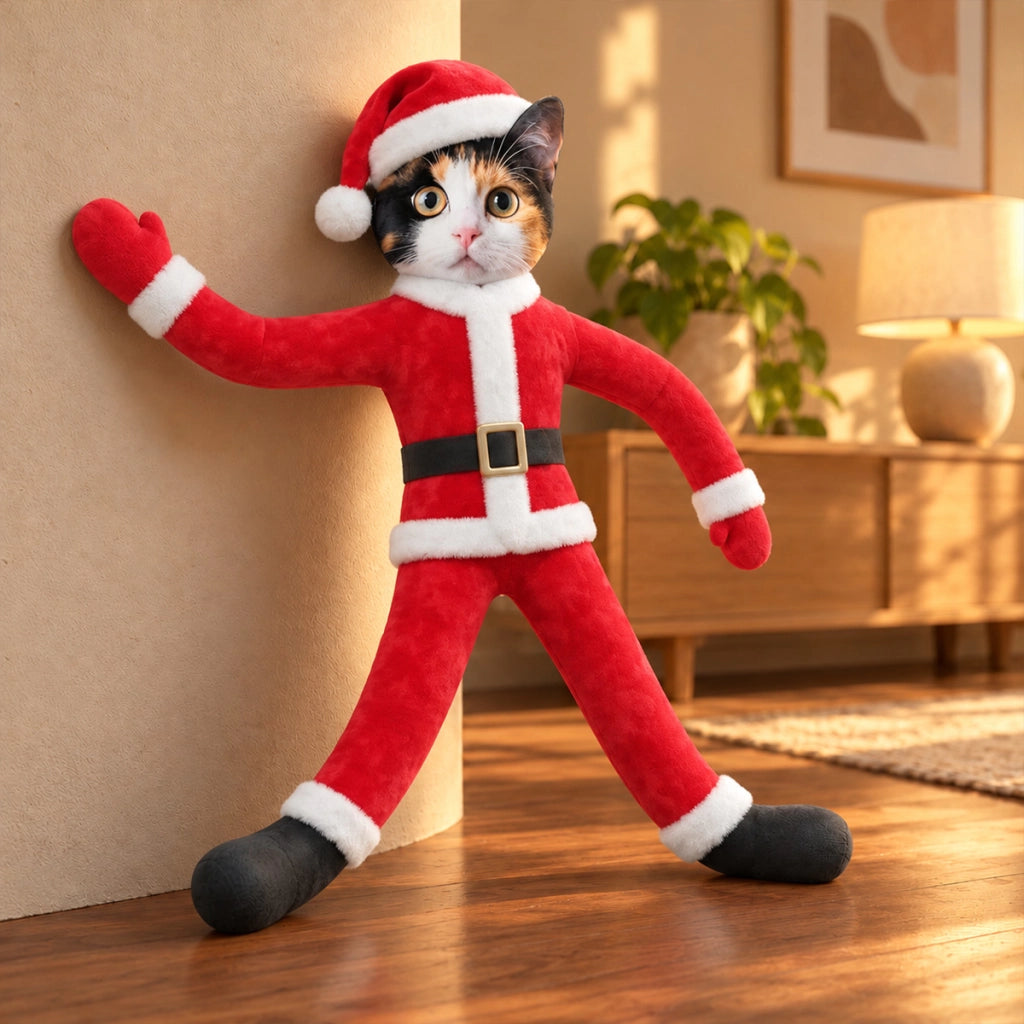 Personalized Photo Squishy Plush Doll, Posed Christmas Dog in Festive Costume, Unique Gift for Dog Lovers