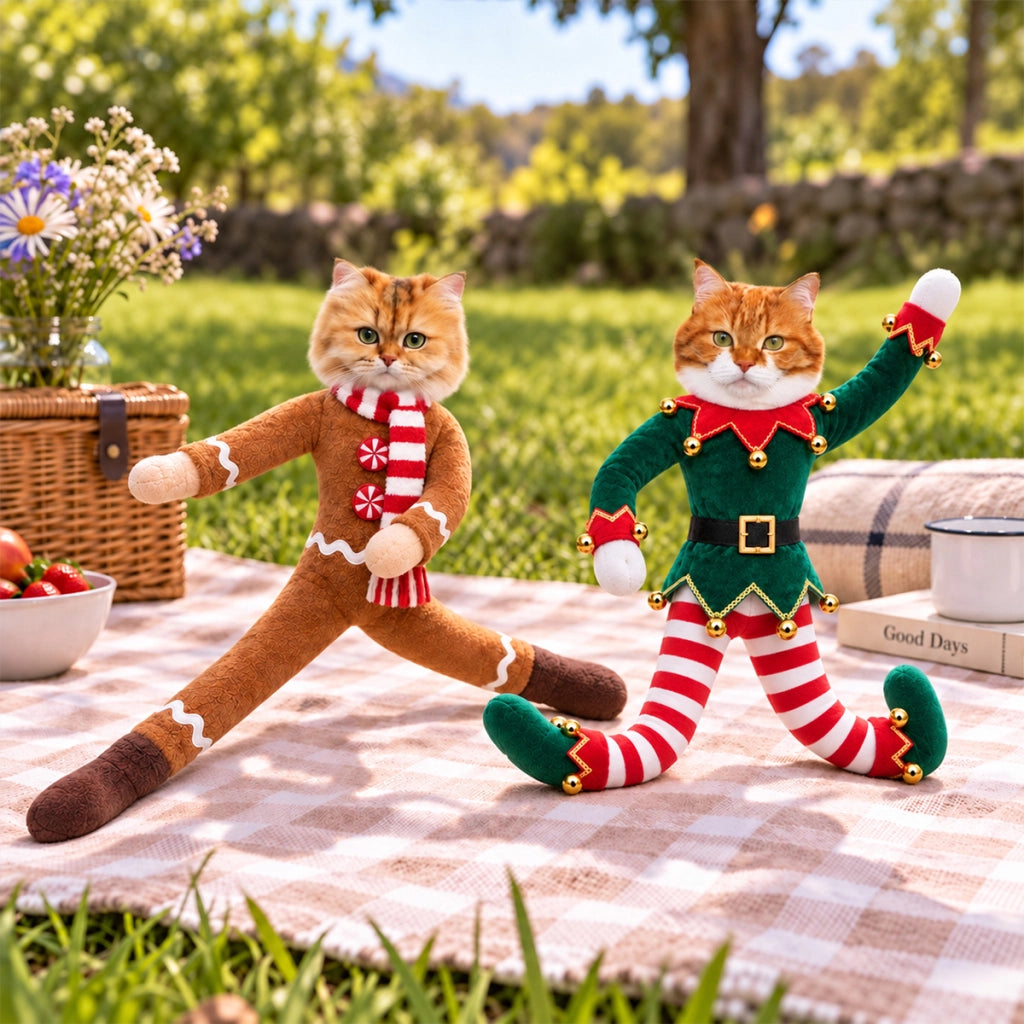 Personalized Photo Squishy Plush Doll, Posed Christmas Dog in Festive Costume, Unique Gift for Dog Lovers
