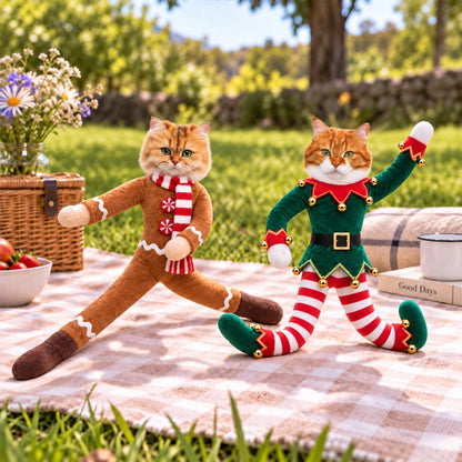 Personalized Photo Squishy Plush Doll, Posed Christmas Dog in Festive Costume, Unique Gift for Dog Lovers