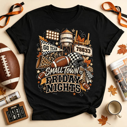 Personalized Classic Tee, Small Town Friday Nights Football Shirt, Unique Gift for Football Fans