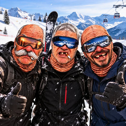 Personalized Funny Ski Mask with Old Man Face Design for Snow Days, Creative Gift for Skiers