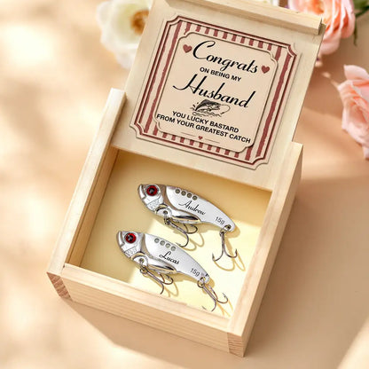 Custom Fishing Lure for Husband, Creative Romantic Gift for Anglers with Rose Gift Box