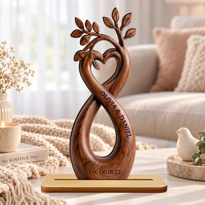 2-Layer Wooden Plaque, Personalized Infinity Heart Tree for a Lasting Bond, Creative Gift for Her or Him