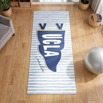 Custom Yoga Mat for School Spirit, Varsity Pennant Style Creative Gift for Students & Alumni