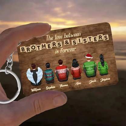 Personalized Brothers & Sisters Forever Poster or Canvas, Keychain, Plaque, Car Hanger, Wallet Card - Perfect Gift for Siblings, Memorial Keepsake