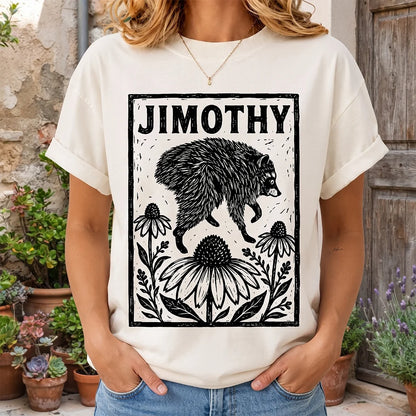 Viral Jimothy Raccoon Classic Tee, Custom Funny Animal Shirt, Creative Gift for Everyday Casual Style