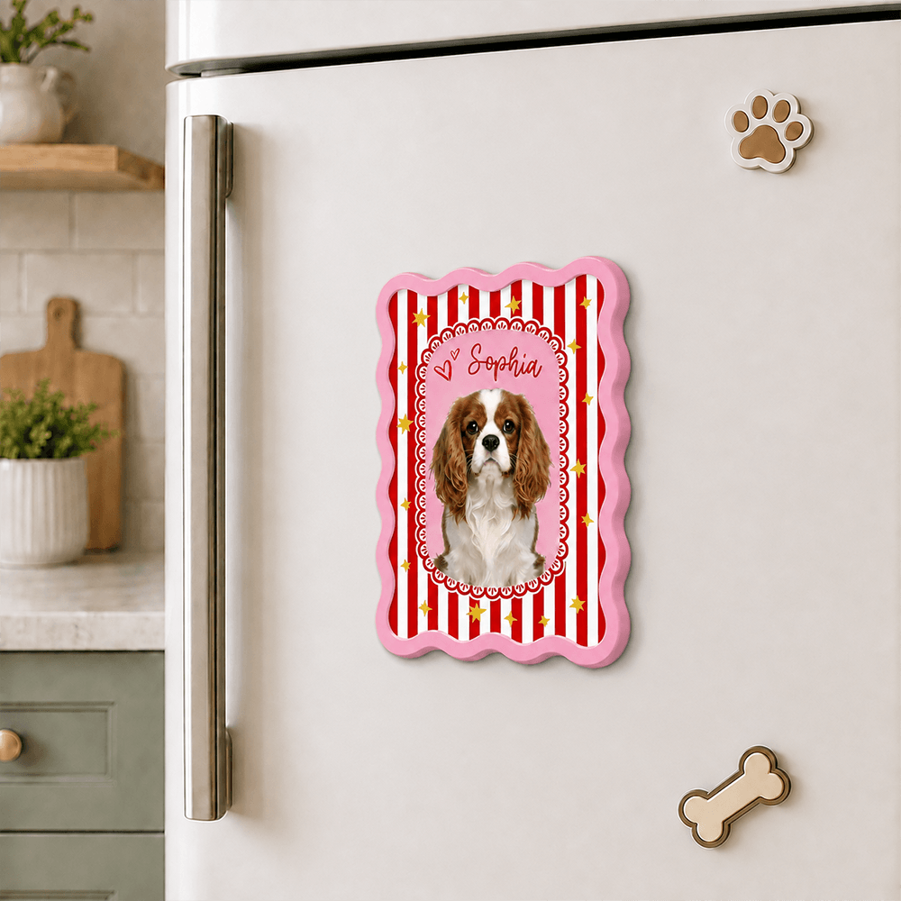 Personalized Pet Portrait Acrylic Fridge Magnet, Custom Pet Photo & Name, Cute Kitchen Decor, Gift for Pet Lovers