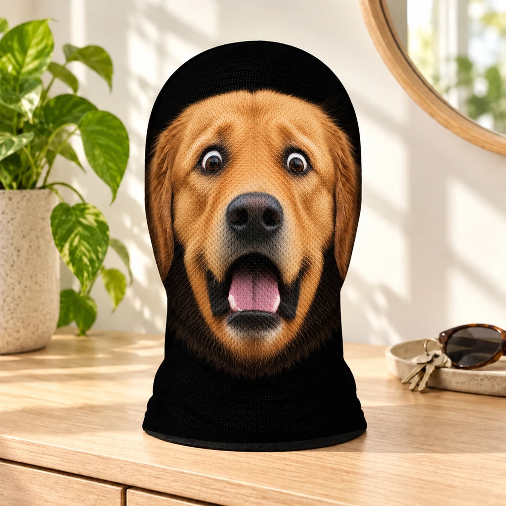 Personalized Pet Face Balaclava Mask with Custom Photo, Hilarious Realistic Pet Face Costume for Funny Dress-Up Parties