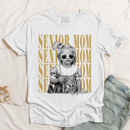Personalized Senior Mom Classic Tee With Custom Photo Style Print, Vintage Look Unique Gift For Proud Moms