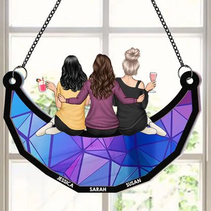 Best Friends Forever Wood & Acrylic Layered Ornament – Custom Gift with Names & Friendship Design