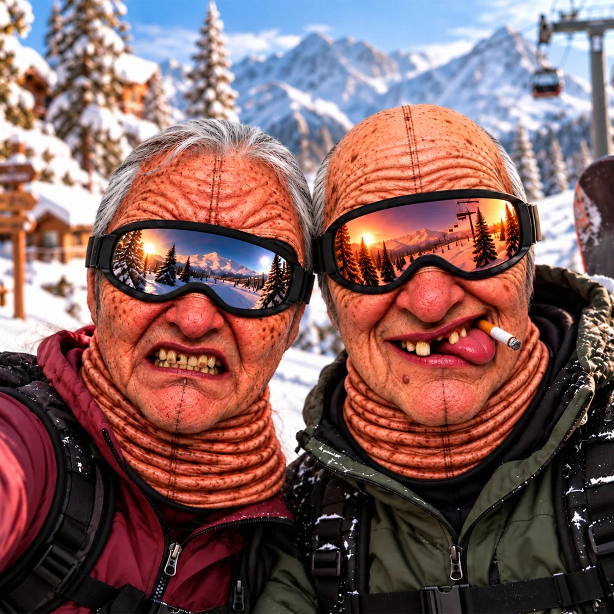 Personalized Funny Ski Mask with Old Man Face Design for Snow Days, Creative Gift for Skiers