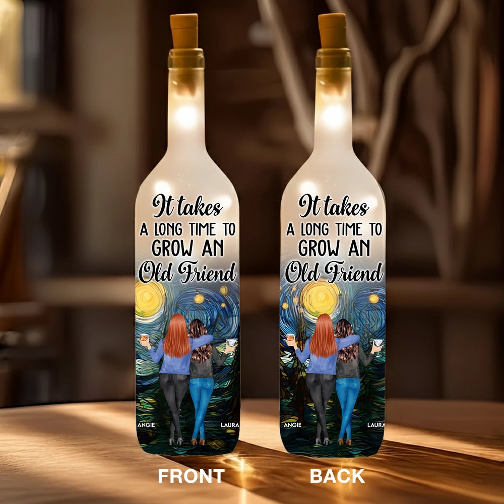Bottle Lamp with Friendship Theme, Clear Smooth Finish, Sentimental and Surprise Gift for Best Friend