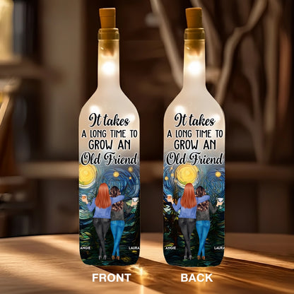 Bottle Lamp with Friendship Theme, Clear Smooth Finish, Sentimental and Surprise Gift for Best Friend