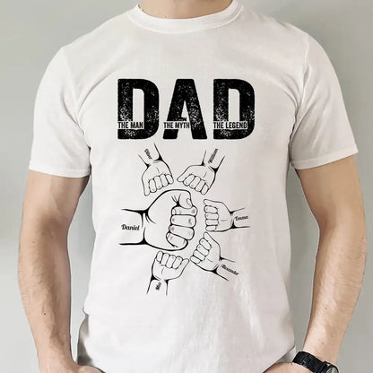 Personalized Dad Fist Bump Hat with Kids Names, Custom Father’s Day Gift for Dad, Grandpa or Papa