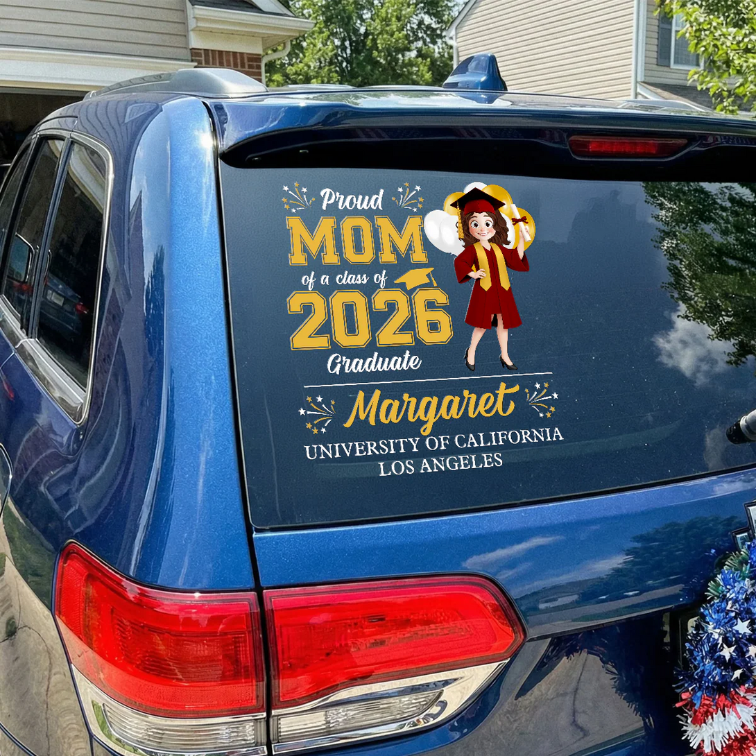 Personalized Graduation Sticker Decal - Bold Gold Black Senior Car Dec ...