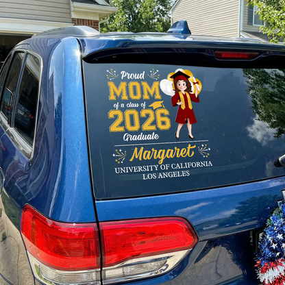 Personalized Graduation Sticker Decal - Bold Gold Black Senior Car Decal for Parade Photos, Unique Creative Gift for a Grad