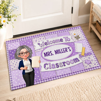 Standard Doormat for Teacher, Custom Pastel Classroom Entry Decor, Creative Back to School Gift