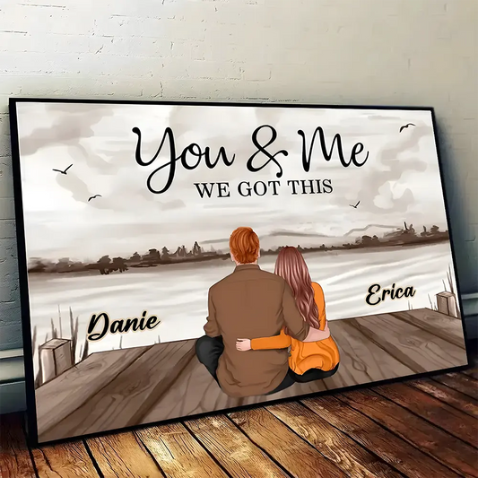 I Choose You - Back View Couple Sitting - Personalized Horizontal Poster - A Timeless Valentine's Day Tribute-2