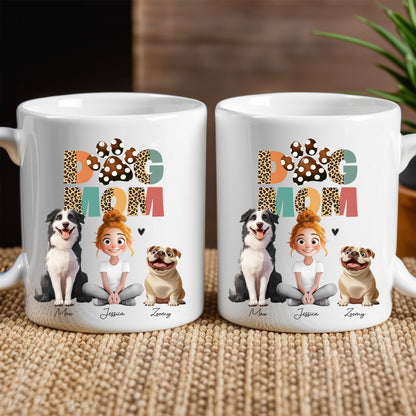 Cartoon Dog Mom Custom Mug – A Unique Surprise for Mother's Day, Valentine's Day, or Pet Lovers