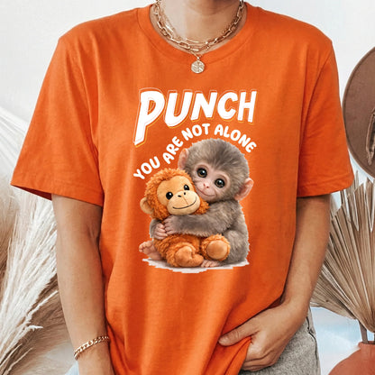 Team Punch Classic Tee Funny Baby Monkey Dragging Plush Shirt - Unique Creative Gift for Animal Lovers