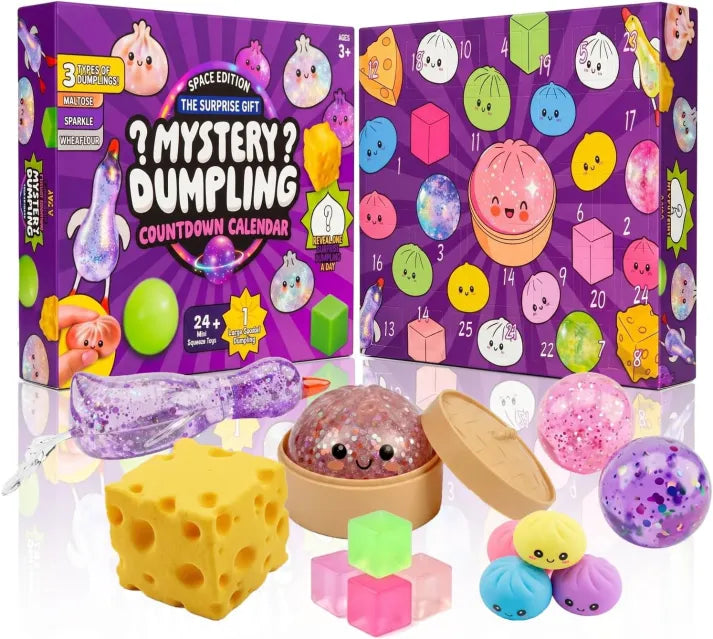 Squishy Advent Calendar Set, Cute Colorful Toys, Unique Christmas Gift for Kids and Friends