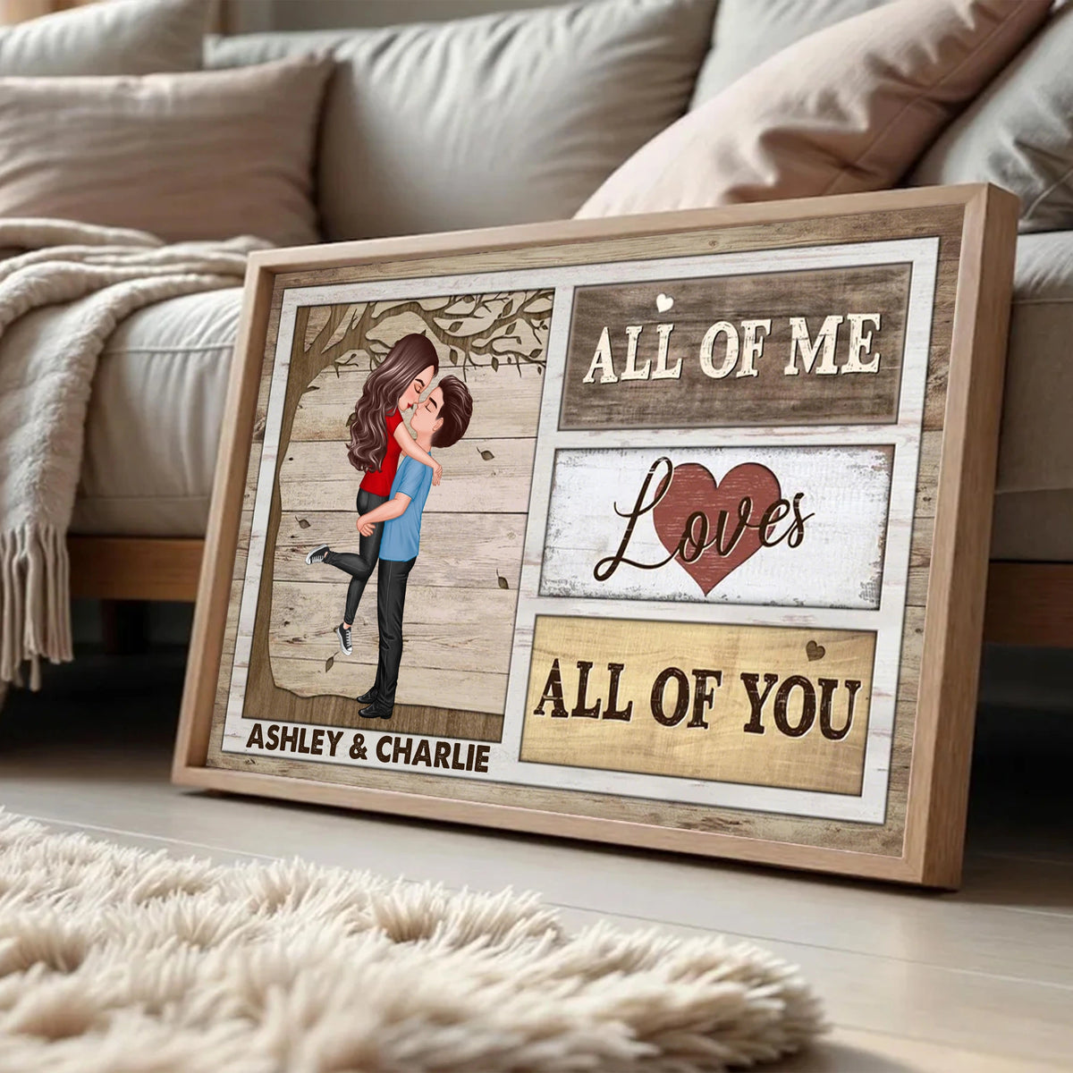Custom Couple Poster All Of Me Loves All Of You Modern Romantic Wall Art Unique Gift For Anniversary Birthday Or Christmas