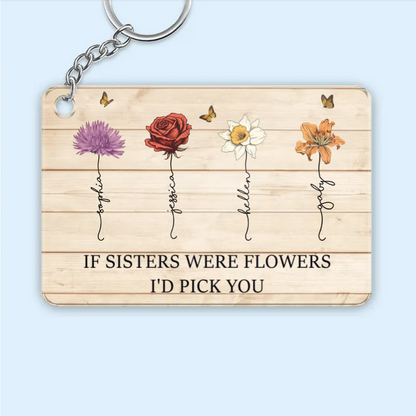 Custom personalized gift surprise with 'If Friends Were Flowers I'd Pick You' plaque, poster, ornament, jewelry dish, or keychain design