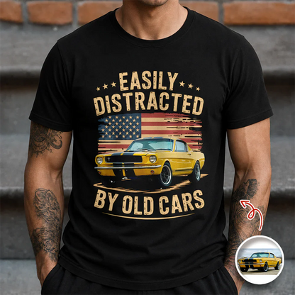 Personalized Classic Tee With Old Cars Graphic, Vintage Auto Humor Unique Gift for Car Guy