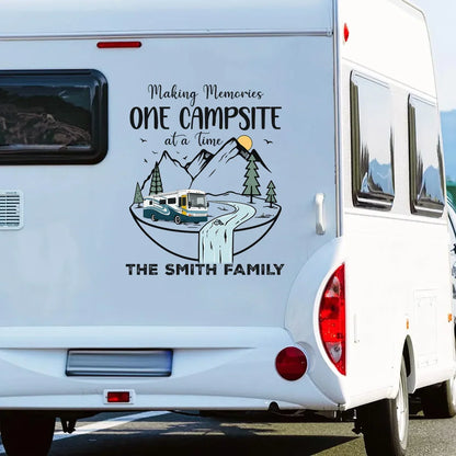 Happy Campers Personalized Sticker Decal, Forest Adventure Keepsake, Creative Gift for RV and Camping Lovers