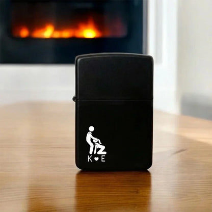 Personalized Metal Lighter with Playful Adult Couple Pose, Funny Keepsake and Creative Gift for a Partner