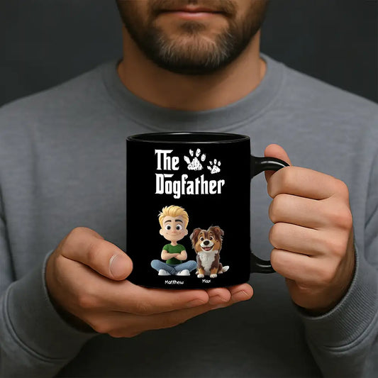 “The Dogfather” Personalized Full Color Mug – Custom Cartoon Mug for Dog Lovers