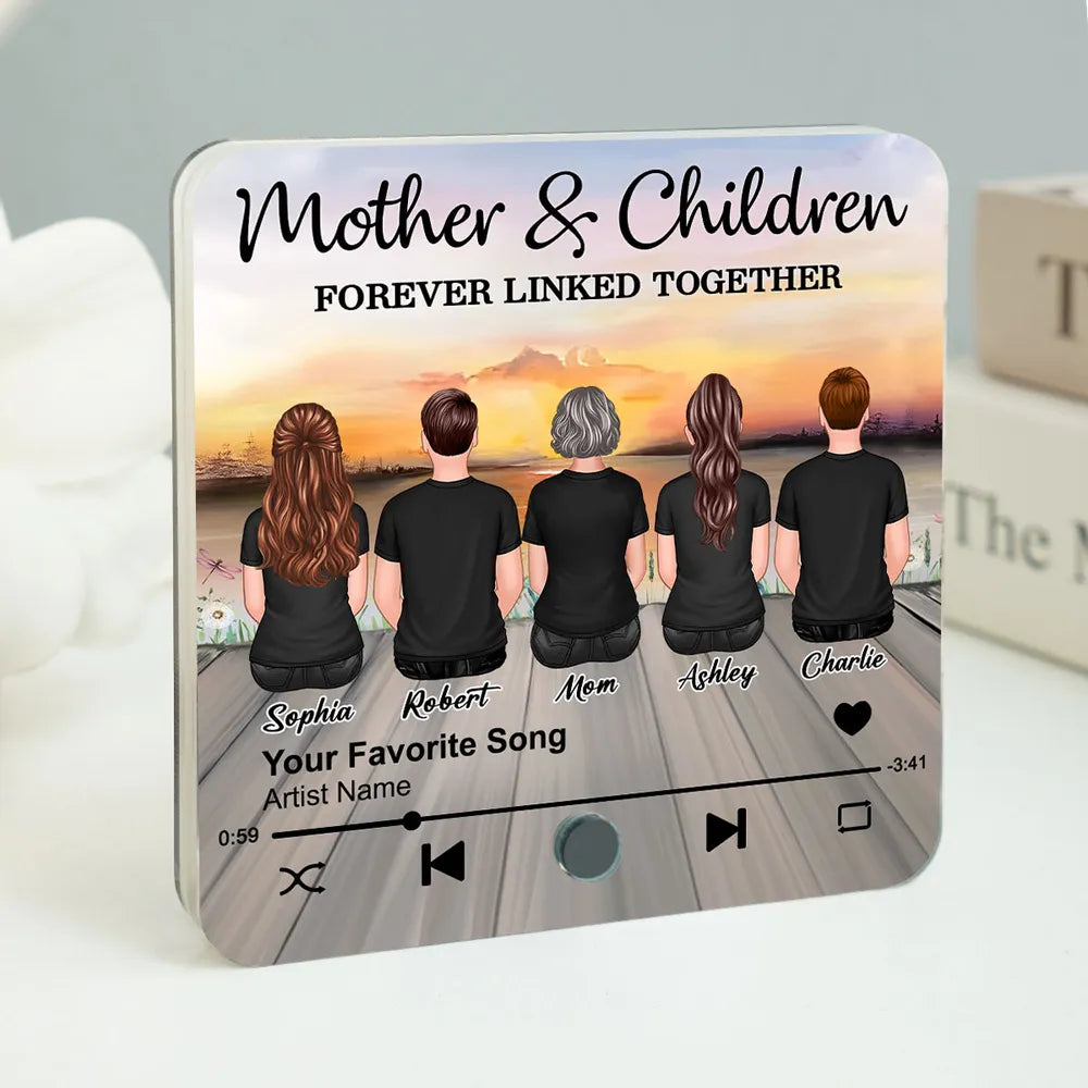 Personalized Sunset Music Theme Acrylic Fridge Magnet – Custom Gift for Mothers