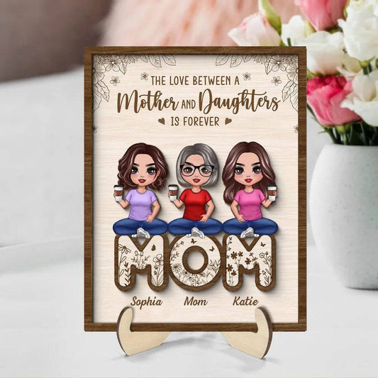Together with Mom - 'Mother & Daughters' United Wooden Plaque - A Heartfelt Gift for Mother's Day