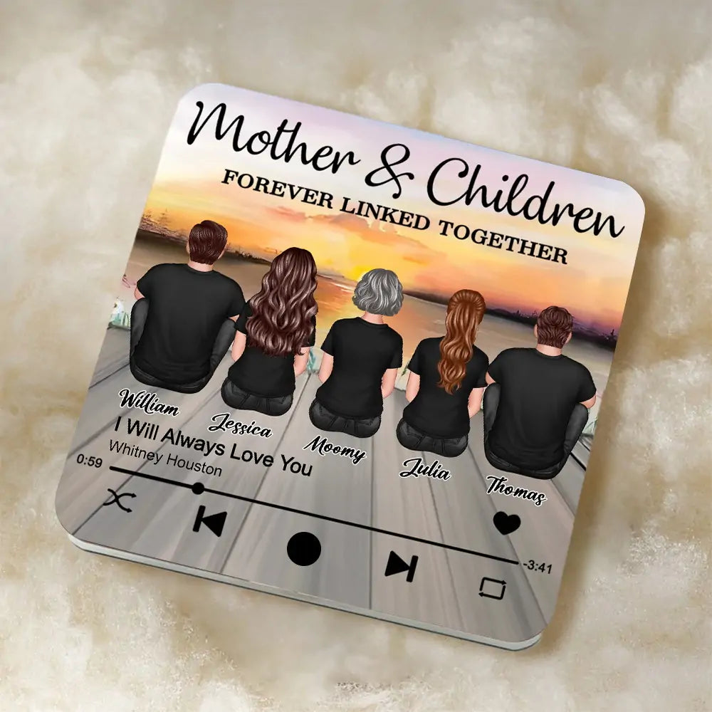 Personalized Sunset Music Theme Acrylic Fridge Magnet – Custom Gift for Mothers