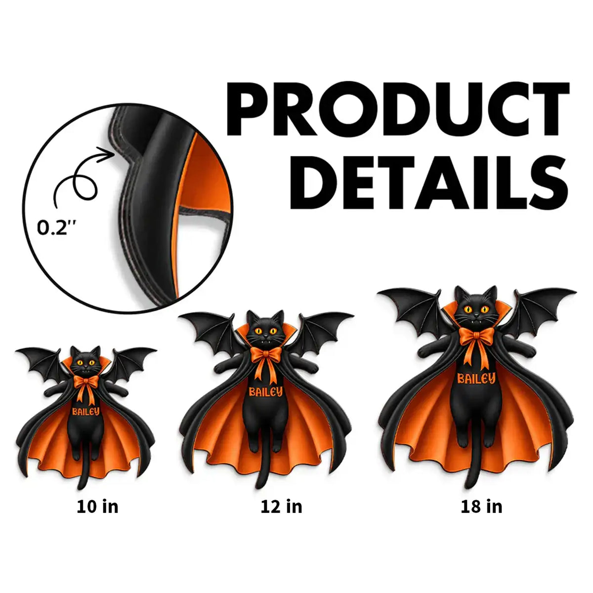 Personalized Cat Vampire Wooden Sign, Pumpkin Front Door Decor, Unique Gift for Cat Lovers