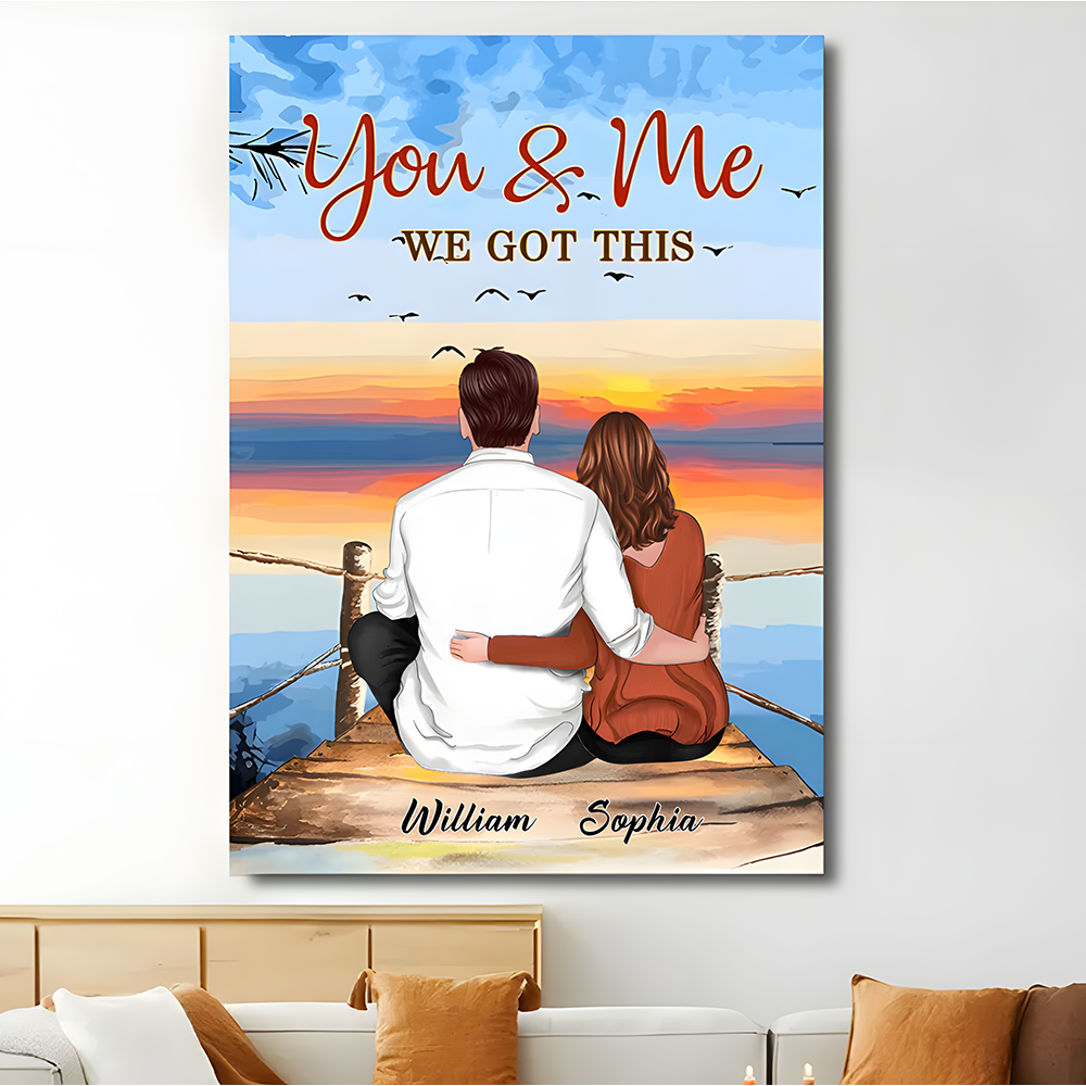 Twilight Embrace - Always Better Together Personalized Poster/Canvas - Ideal Gift for Couples, Partnerships in Love