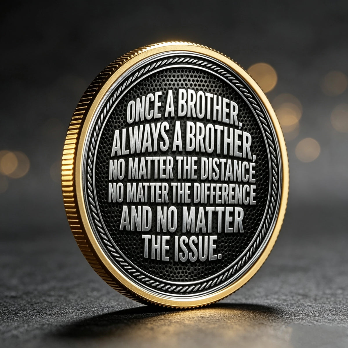 Alloy Keepsake Coin with Brother Quote, Personalized Unique Creative Gift for Family Connection