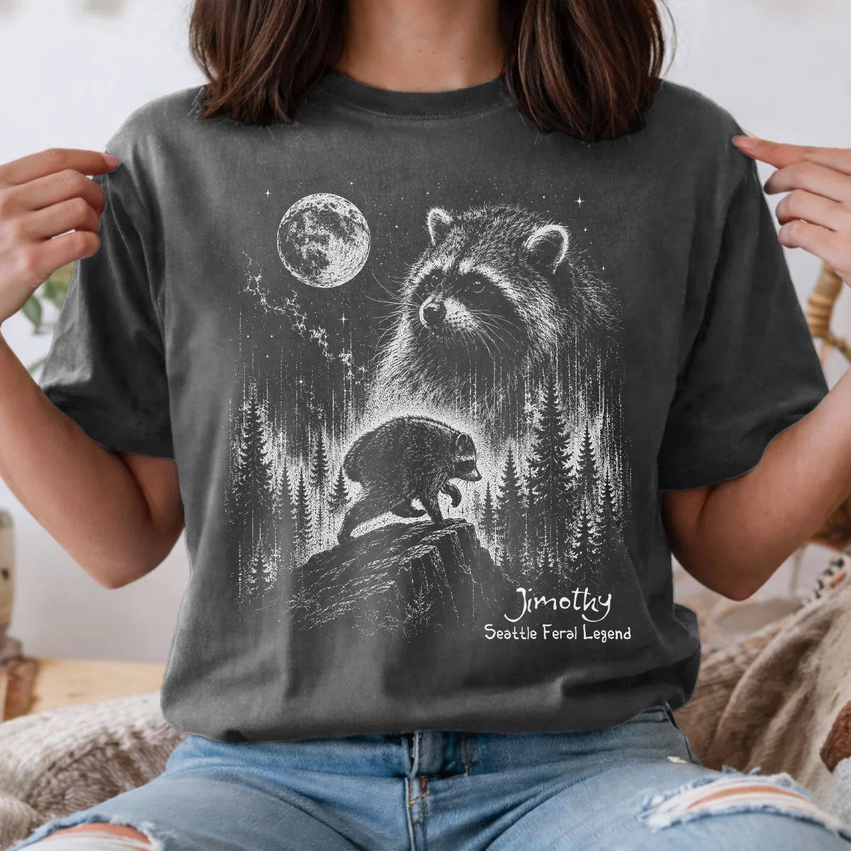 Viral Jimothy Raccoon Classic Tee, Personalized Cosmic Wildlife Shirt, Unique Gift for Animal Lovers